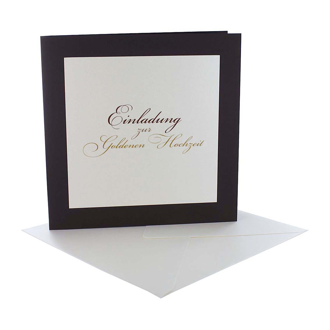 Einladungskarten goldene Hochzeit im Design 2003 quadratisch