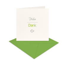 Lade das Bild in den Galerie-Viewer, Danksagung Kommunion Konfirmation quadratisch Fisch "Vielen Dank"