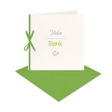 Lade das Bild in den Galerie-Viewer, Danksagung Kommunion Konfirmation quadratisch Fisch "Vielen Dank"
