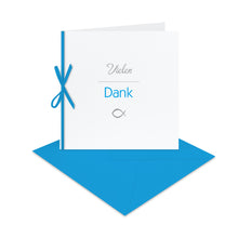 Lade das Bild in den Galerie-Viewer, Danksagung Kommunion Konfirmation quadratisch Fisch "Vielen Dank"