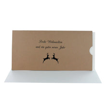 Lade das Bild in den Galerie-Viewer, Weihnachtskarte "Frohe Weihnachten und ein gutes neues Jahr" Schuber in verschiedenen Farben