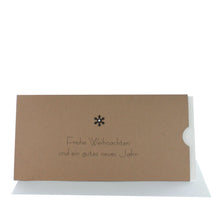 Lade das Bild in den Galerie-Viewer, Weihnachtskarte "Frohe Weihnachten und ein gutes neues Jahr" Schuber mit Schneeflocke