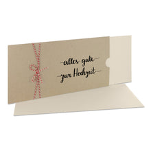 Lade das Bild in den Galerie-Viewer, Glückwunschkarte "alles gute zur Hochzeit" Schuber desert versionen