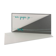 Lade das Bild in den Galerie-Viewer, Einladungskarte Hochzeit "wir sagen ja" Kartentasche versionen