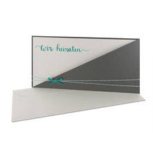 Lade das Bild in den Galerie-Viewer, Einladungskarte Hochzeit "wir heiraten" Kartentasche in verschiedenen Farben