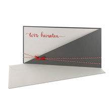Lade das Bild in den Galerie-Viewer, Einladungskarte Hochzeit "wir heiraten" Kartentasche in verschiedenen Farben