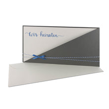 Lade das Bild in den Galerie-Viewer, Einladungskarte Hochzeit "wir heiraten" Kartentasche in verschiedenen Farben