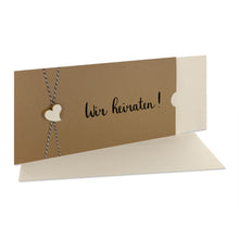 Lade das Bild in den Galerie-Viewer, Einladungskarte Hochzeit "Wir Heiraten!" grocerkraft Schuber