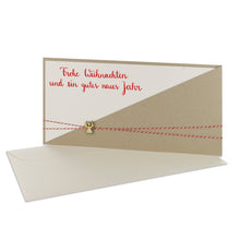 Lade das Bild in den Galerie-Viewer, Weihnachtskarte Kartentasche desert Frohe Weihnachten und ein gutes neues Jahr mit verschiedenen Holzelementen