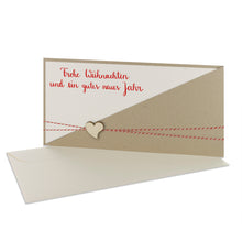 Lade das Bild in den Galerie-Viewer, Weihnachtskarte Kartentasche desert Frohe Weihnachten und ein gutes neues Jahr mit verschiedenen Holzelementen