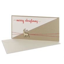 Lade das Bild in den Galerie-Viewer, Weihnachtskarte Kartentasche desert merry christmas mit Holzelementen