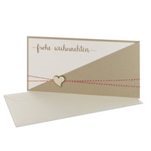 Lade das Bild in den Galerie-Viewer, Weihnachtskarte Kartentasche desert frohe weihnachten mit Holzelementen