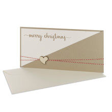 Lade das Bild in den Galerie-Viewer, Weihnachtskarte Kartentasche desert merry christmas mit Holzelementen