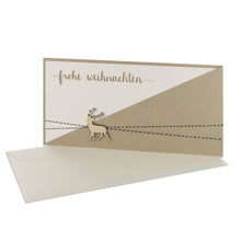 Lade das Bild in den Galerie-Viewer, Weihnachtskarte Kartentasche desert frohe weihnachten mit Holzelementen