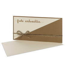 Lade das Bild in den Galerie-Viewer, Weihnachtskarte Kartentasche mit Jute Schleife desert grocerkraft mit verschiedenen Sprüchen