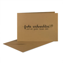 Lade das Bild in den Galerie-Viewer, Weihnachtskarte "frohe weihnachten und ein gutes neues Jahr verschiedene Holzelemente