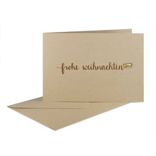 Lade das Bild in den Galerie-Viewer, Weihnachtskarte "frohe weihnachten" braun, desert Holz