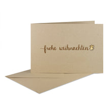 Lade das Bild in den Galerie-Viewer, Weihnachtskarte "frohe weihnachten" braun, desert Holz