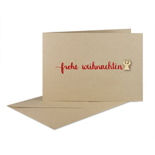 Lade das Bild in den Galerie-Viewer, Weihnachtskarte frohe weihnachten rot desert Holz