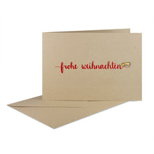 Lade das Bild in den Galerie-Viewer, Weihnachtskarte frohe weihnachten rot desert Holz