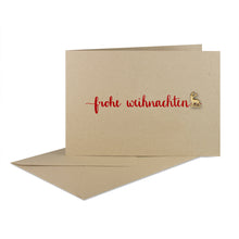 Lade das Bild in den Galerie-Viewer, Weihnachtskarte frohe weihnachten rot desert Holz