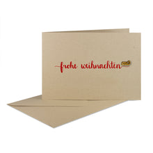 Lade das Bild in den Galerie-Viewer, Weihnachtskarte frohe weihnachten rot desert Holz