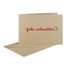 Lade das Bild in den Galerie-Viewer, Weihnachtskarte frohe weihnachten rot desert Holz