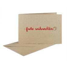 Lade das Bild in den Galerie-Viewer, Weihnachtskarte frohe weihnachten rot desert Holz