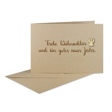 Lade das Bild in den Galerie-Viewer, Weihnachtskarte "Frohe Weihnachten und ein gutes neues Jahr" braun