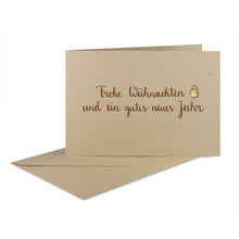 Lade das Bild in den Galerie-Viewer, Weihnachtskarte "Frohe Weihnachten und ein gutes neues Jahr" braun