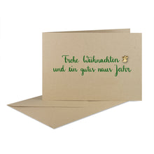 Lade das Bild in den Galerie-Viewer, Weihnachtskarte "Frohe Weihnachten und ein gutes neues Jahr" grün, desert