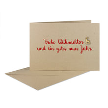 Lade das Bild in den Galerie-Viewer, Weihnachtskarte "Frohe Weihnachten und ein gutes neues Jahr" rot, desert