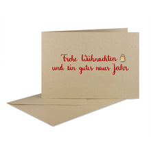 Lade das Bild in den Galerie-Viewer, Weihnachtskarte "Frohe Weihnachten und ein gutes neues Jahr" rot, desert