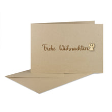 Lade das Bild in den Galerie-Viewer, Weihnachtskarte Frohe Weihnachten braun, desert Holzelement