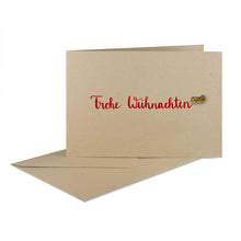 Lade das Bild in den Galerie-Viewer, Weihnachtskarte "Frohe Weihnachten" rot desert Holzelemente