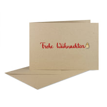 Lade das Bild in den Galerie-Viewer, Weihnachtskarte "Frohe Weihnachten" rot desert Holzelemente
