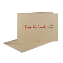 Lade das Bild in den Galerie-Viewer, Weihnachtskarte "Frohe Weihnachten" rot desert Holzelemente