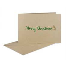 Lade das Bild in den Galerie-Viewer, Weihnachtskarte "Merry Christmas" grün, desert Holz