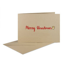 Lade das Bild in den Galerie-Viewer, Weihnachtskarte "Merry Christmas" rot, desert mit verschiedenen Holzelementen