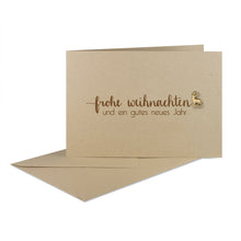 Lade das Bild in den Galerie-Viewer, Weihnachtskarte frohe weihnachten und ein gutes neues Jahr braun desert Holz