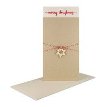 Lade das Bild in den Galerie-Viewer, Weihnachtskarte "merry christmas" desert Holzstern Garn