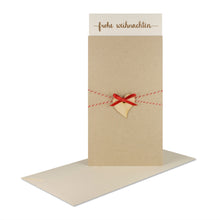 Lade das Bild in den Galerie-Viewer, Weihnachtskarte "frohe weihnachten" desert Holzstern Garn