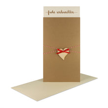 Lade das Bild in den Galerie-Viewer, Weihnachtskarte frohe weihnachten grocerkraft Holzstern Garn