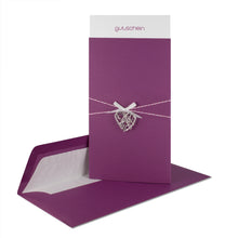 Lade das Bild in den Galerie-Viewer, Gutscheinkarte mit Drahtherz, Schleife Garn "gutschein"