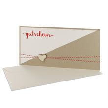 Lade das Bild in den Galerie-Viewer, Gutschein Kartentasche mit Herz desert