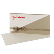 Lade das Bild in den Galerie-Viewer, Gutschein Kartentasche mit Juteschleife