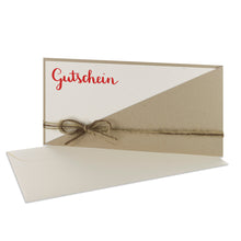 Lade das Bild in den Galerie-Viewer, Gutschein Kartentasche mit Juteschleife