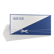Lade das Bild in den Galerie-Viewer, Glückwunschkarte "Alles Gute" blau rot Einsteckkarte