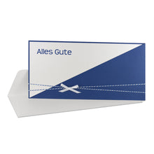 Lade das Bild in den Galerie-Viewer, Glückwunschkarte "Alles Gute" blau rot Einsteckkarte