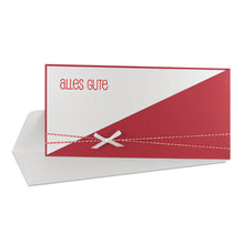 Lade das Bild in den Galerie-Viewer, Glückwunschkarte "Alles Gute" blau rot Einsteckkarte
